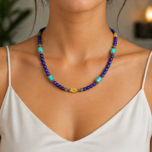 Chakra Gemstone Necklace for Clarity, Confidence & Expression