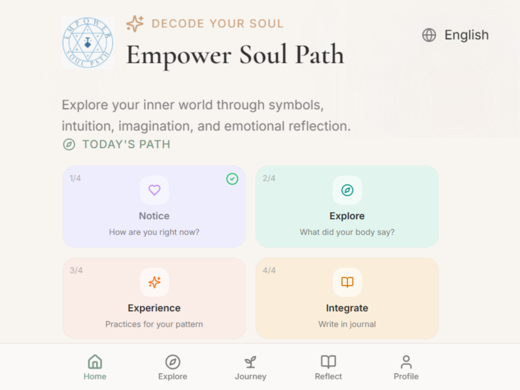 Empower Soul Path app home screen